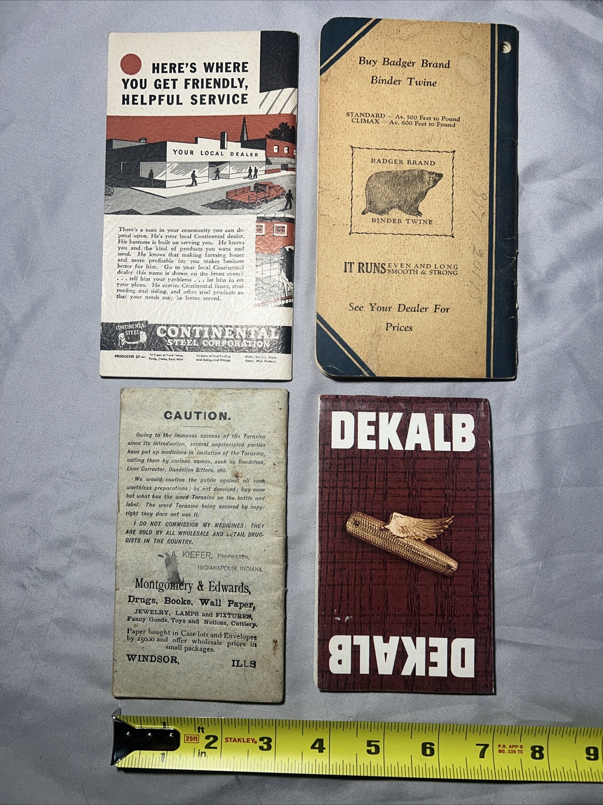 Vtg Lot Of 4 Agricultural Notebooks Guides Keifer’s Continental Badger Dekalb