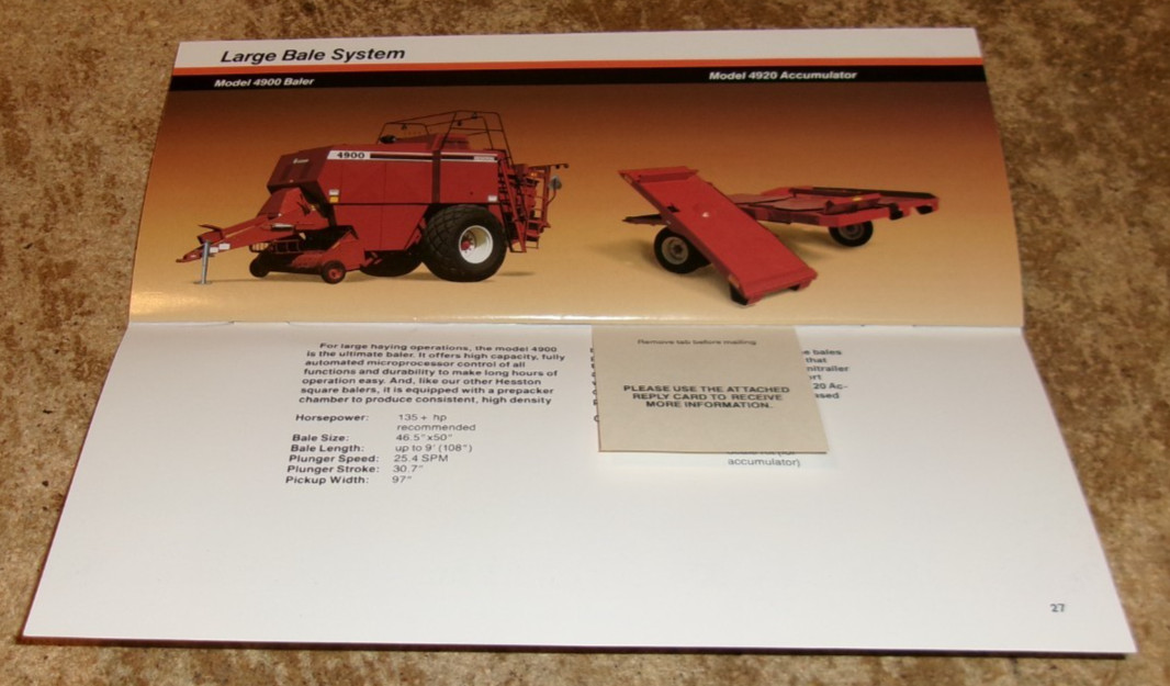 1988 hesston the prime line brochure in very good shape used