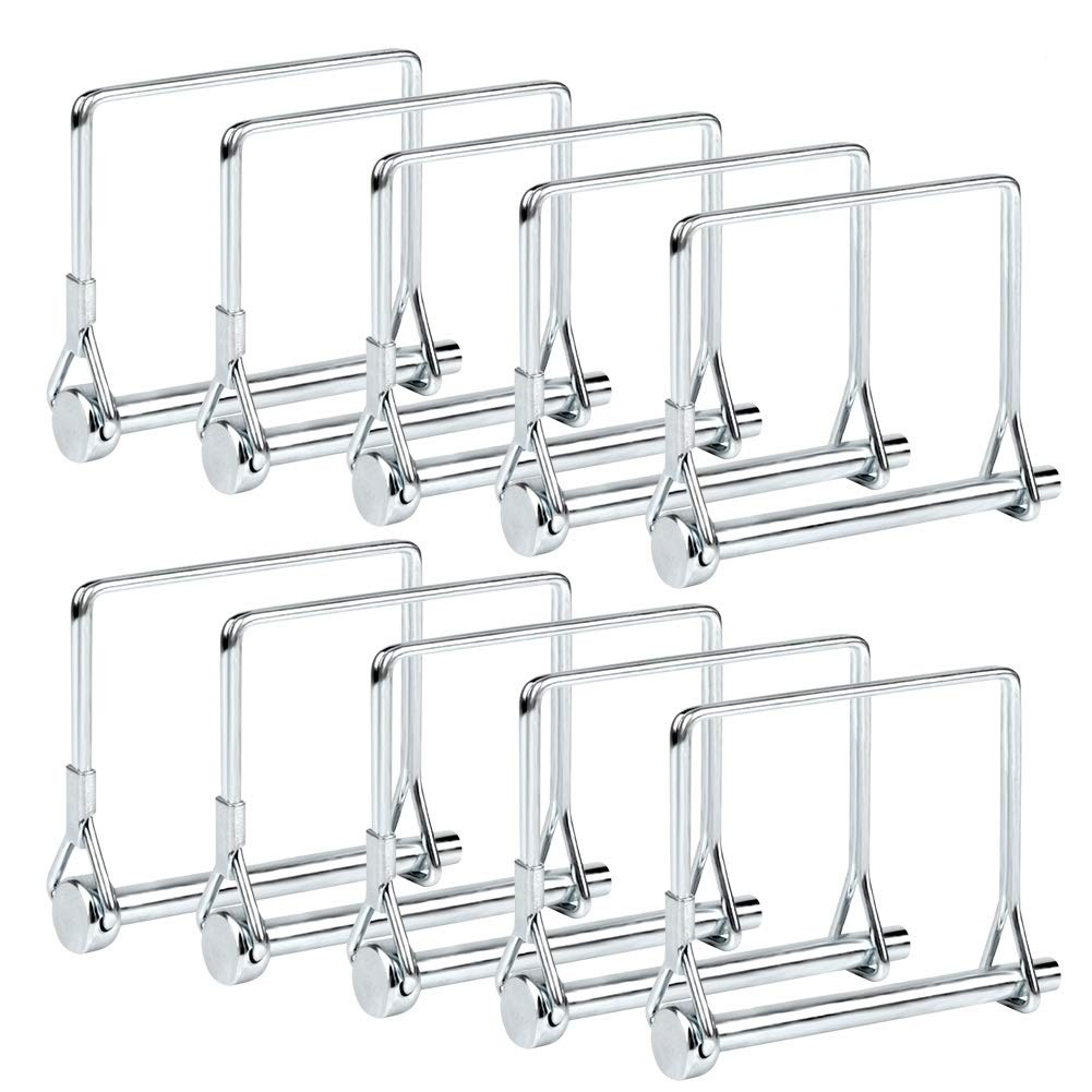 10 PCS Square Pto Pin Shaft Locking 1/4 pin Hitch Wire 1/4-01, silver