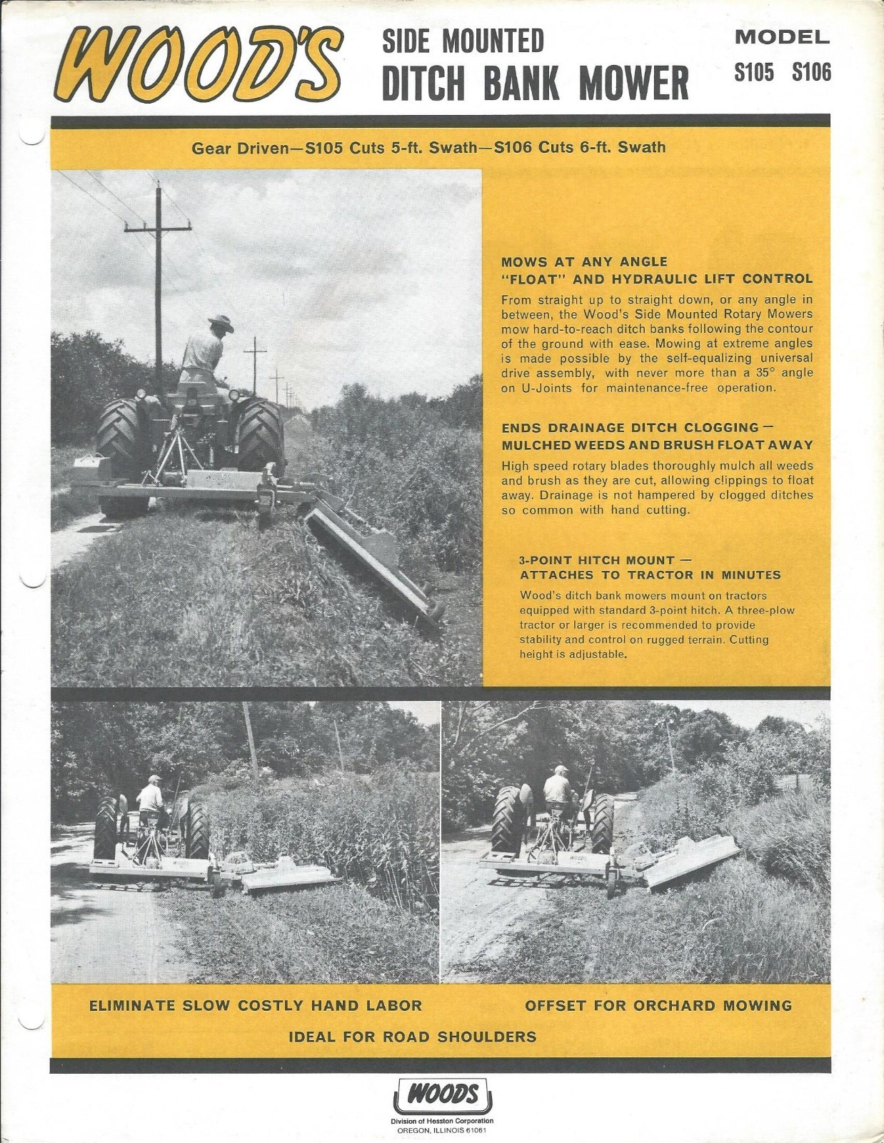 Farm Equipment Brochure – Woods – S105 S106 – Ditch Bank Mower (F5907)