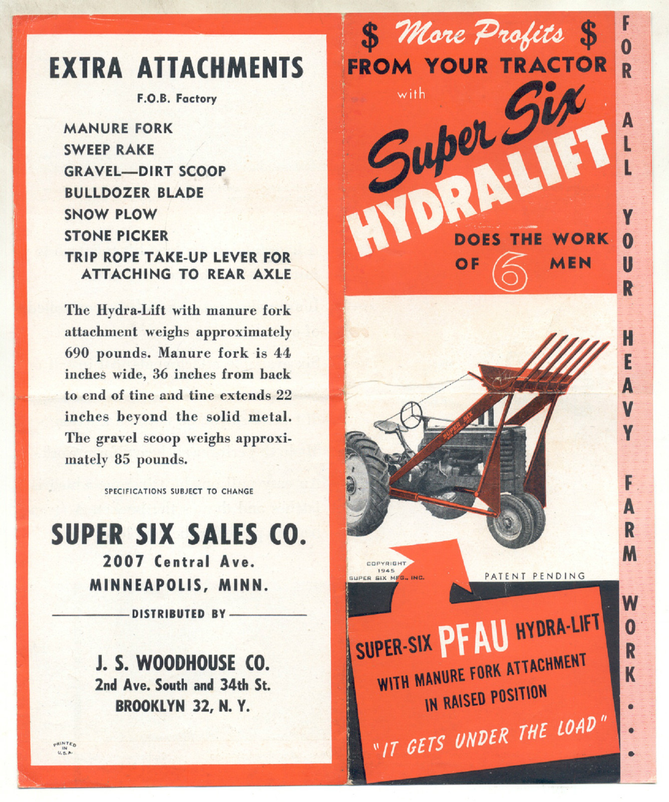 Old Super Six Hydra-Lift Tractor Brochure