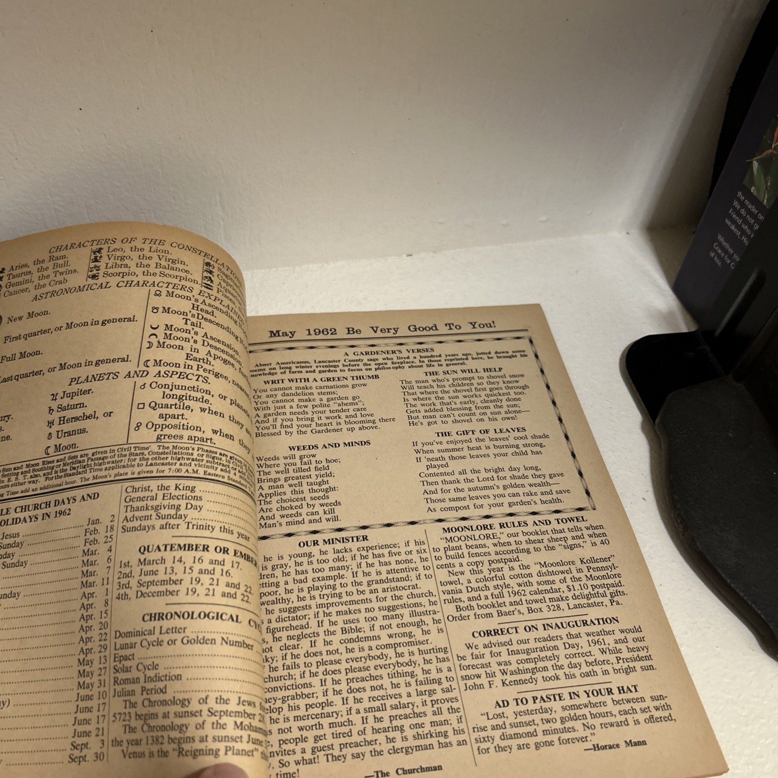 Vintage 1962 John Baer’s Sons Agricultural Almanac Lancaster PA Farmers Almanac