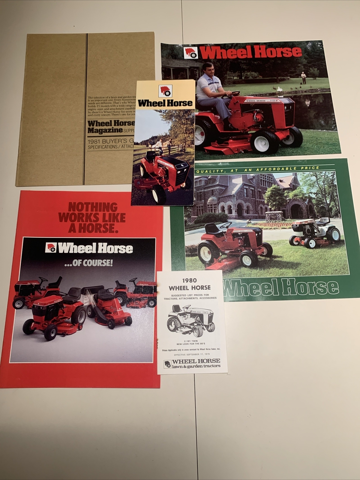 Lot of 6 Original NOS Wheel Horse Lawn & Garden Tractor Brochures-1980 thru 1984