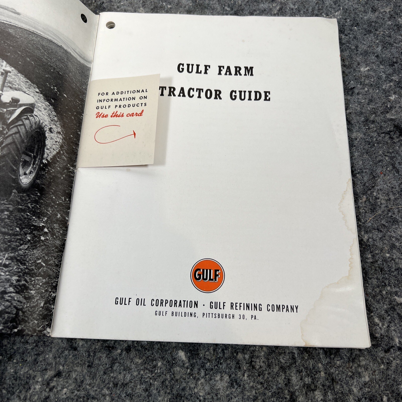 Vintage 1950’s Gulf Oil Corporation FARM Tractor Guide / Maintenance OEM