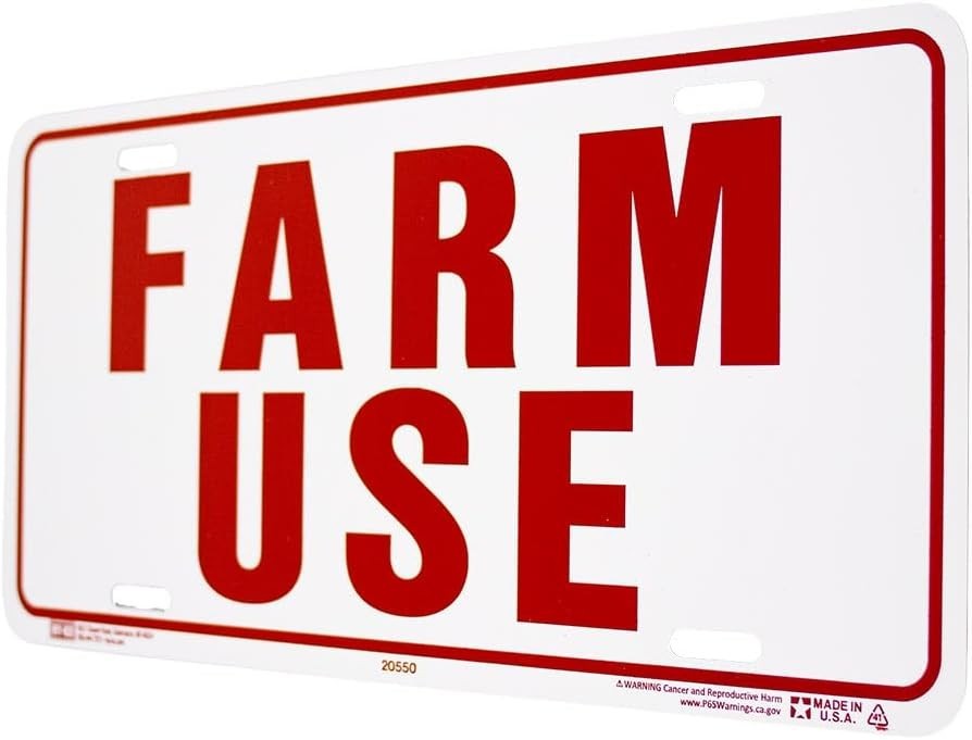 FARM USE ID TAG WHITE/RED 12X18 ALUMINUM WEATHER-RESISTANT