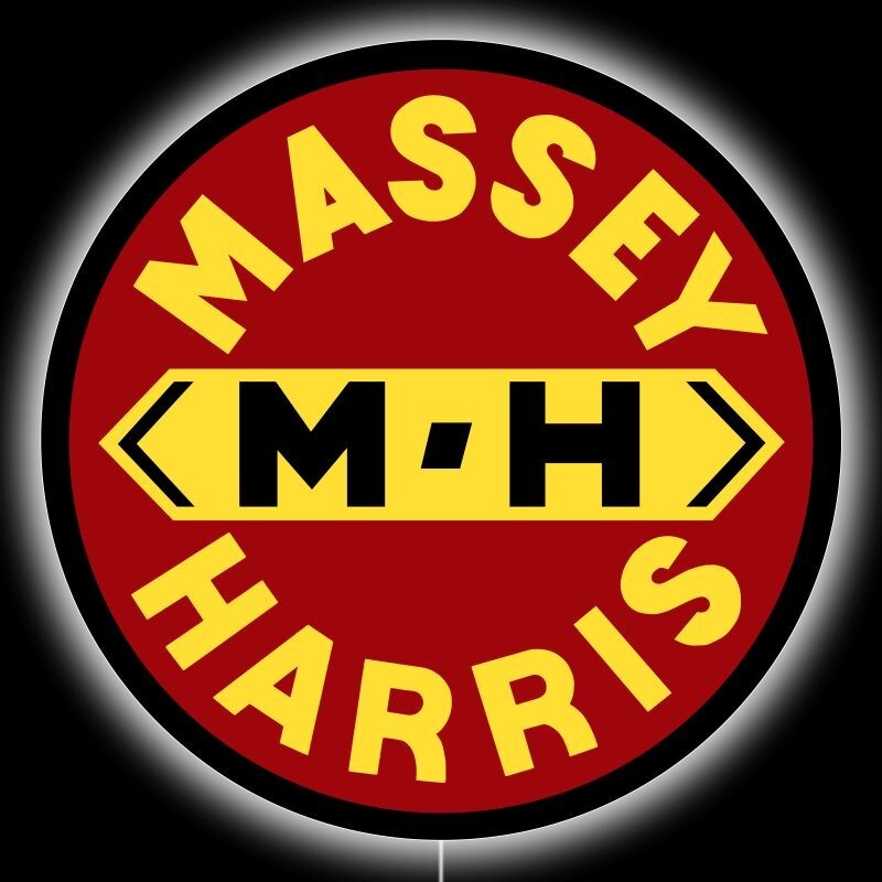 Massey Harris MH Tractors NEW LED Hanging Lighted Sign: 23″ Dia. Round