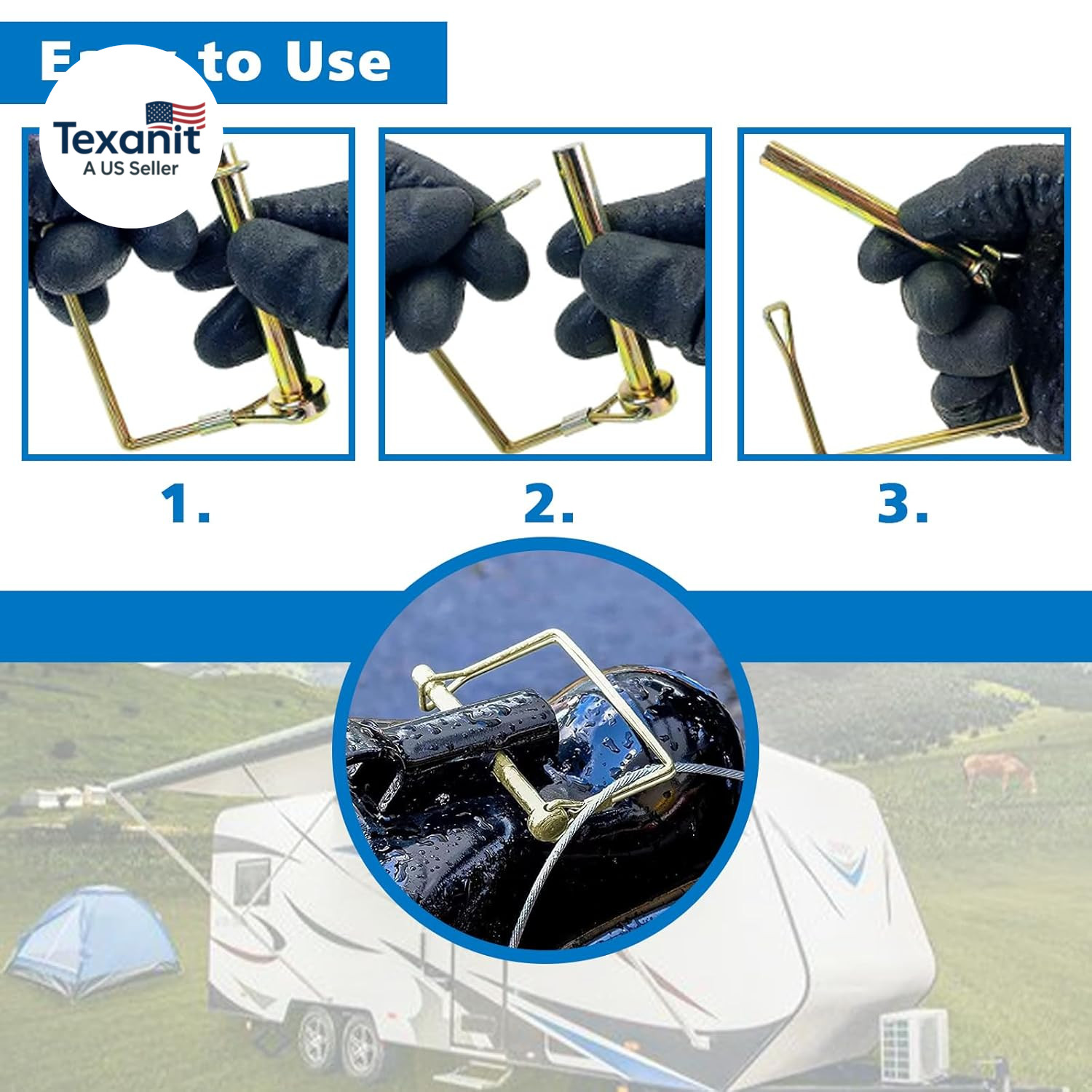 22 Pcs Shaft Locking Pin in 1/4″, 5/16″ and 3/8″ Diameter in 2 Shapes of Square
