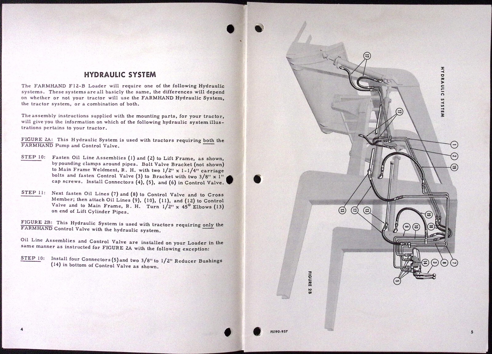 1959 Farmhand F12-B Loader Parts and Assembly Instructions Booklet