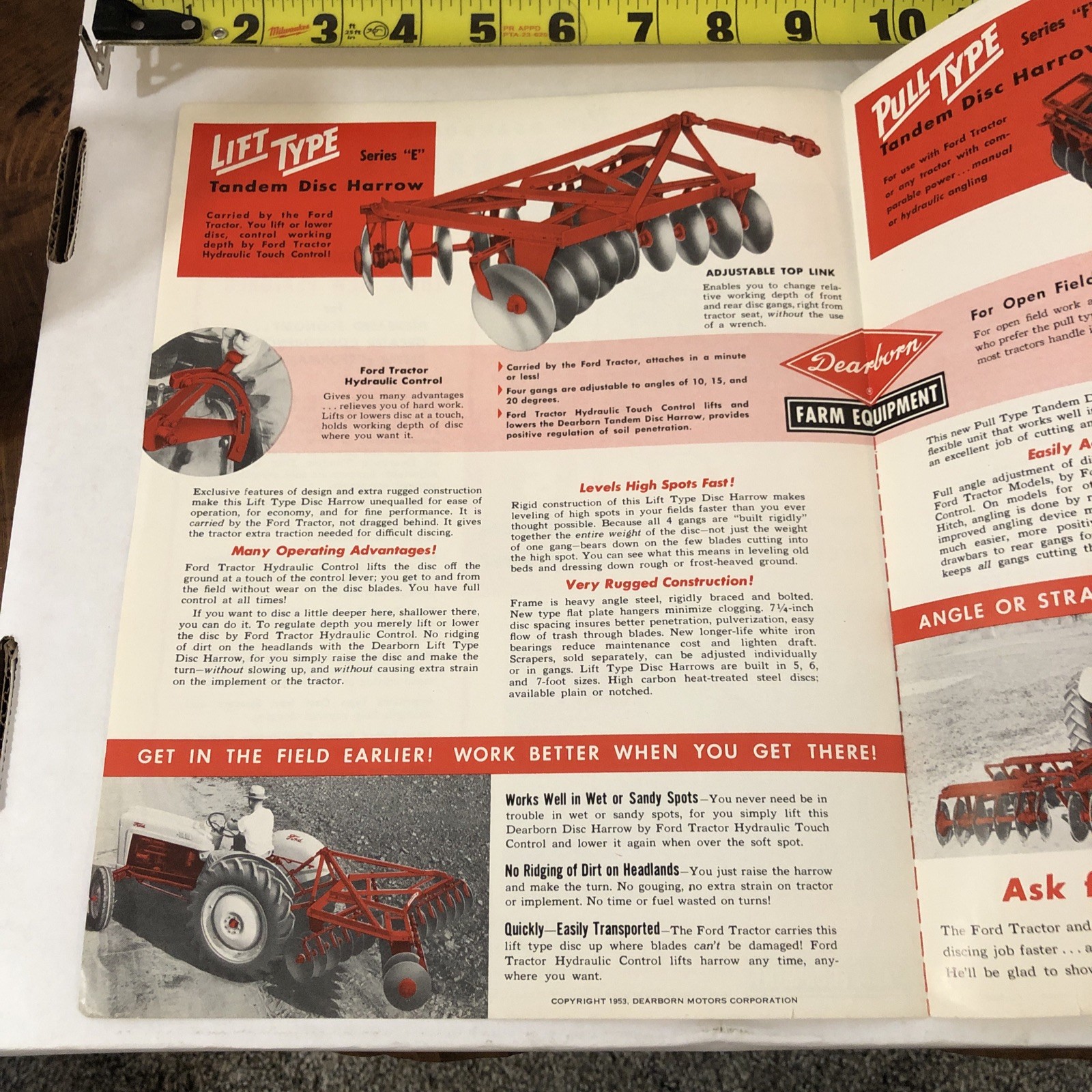 Ford Tractor Disk Harrow For 1953 Brochure