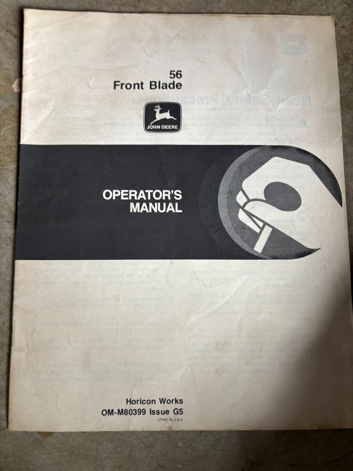 John Deere 56 Front Blade Operator’s Manual AMIL26 no3
