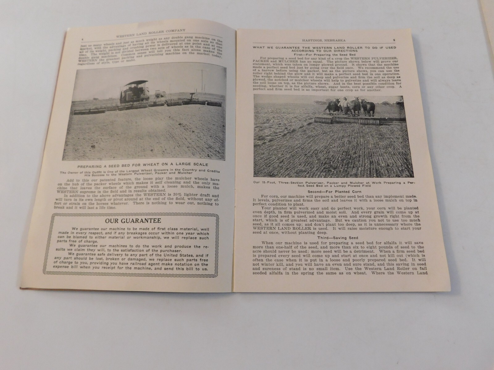 1928 WESTERN PULVERIZER PACKER & MULCHER WESTERN LAND ROLLER #128 CATALOGUE VG