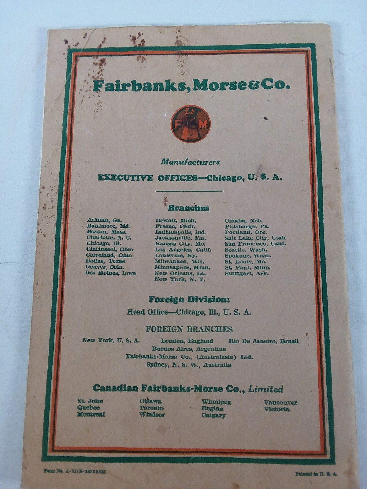 1929 Fairbanks Morse Home Water service catalog pamphlet vintage Lose page’s