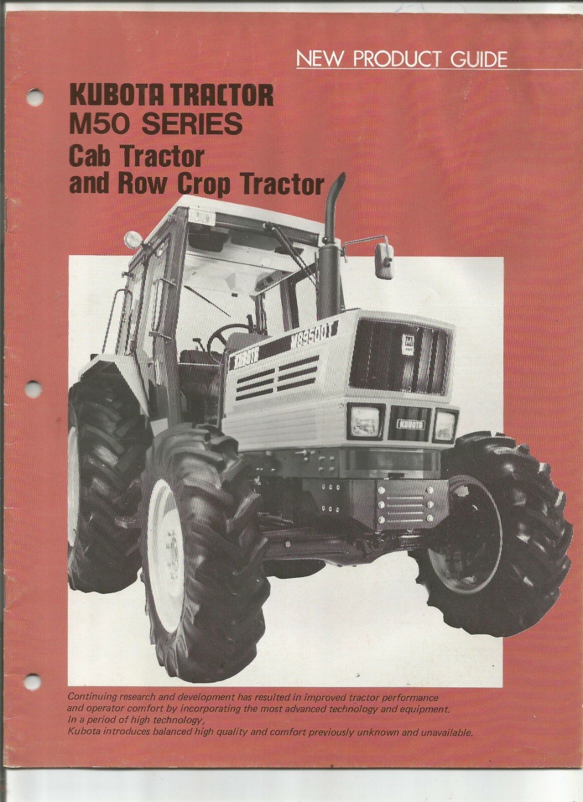 Original Kubota M50 Series Cab Tractor Row Crop Sales Brochure New Product Guide