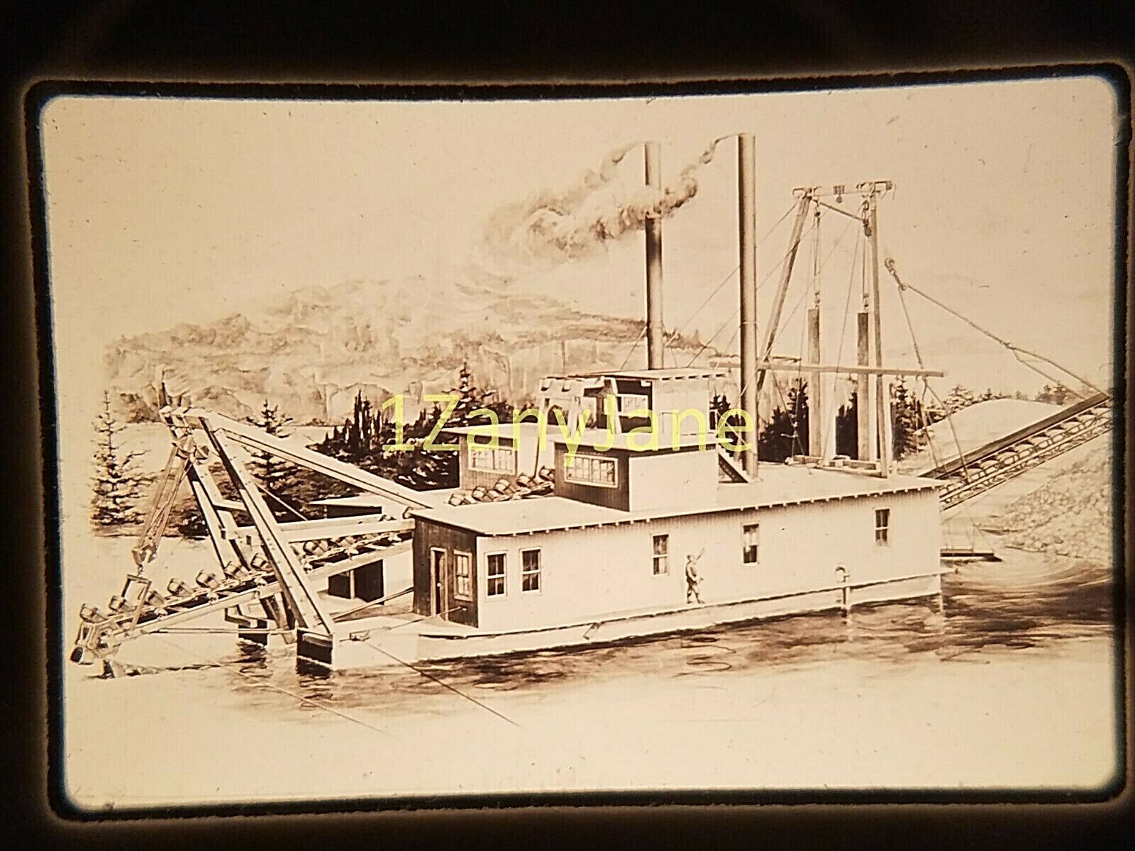 AC0107 35mm Slide of an ALLIS CHALMERS MEDIA WORLD’S FAIR 1888 DIGGER MINING