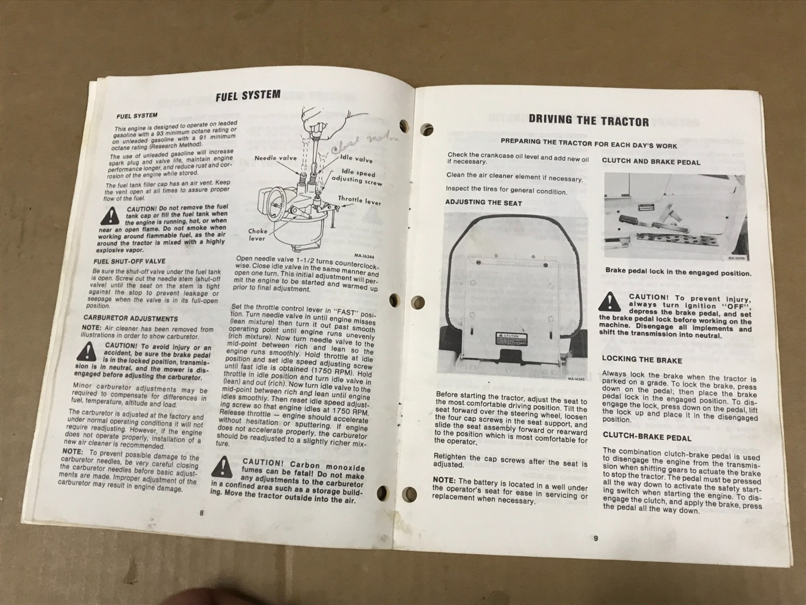 Vintage International Harvester Cub Cabet Model 1100 Tractor Operator’s Manual