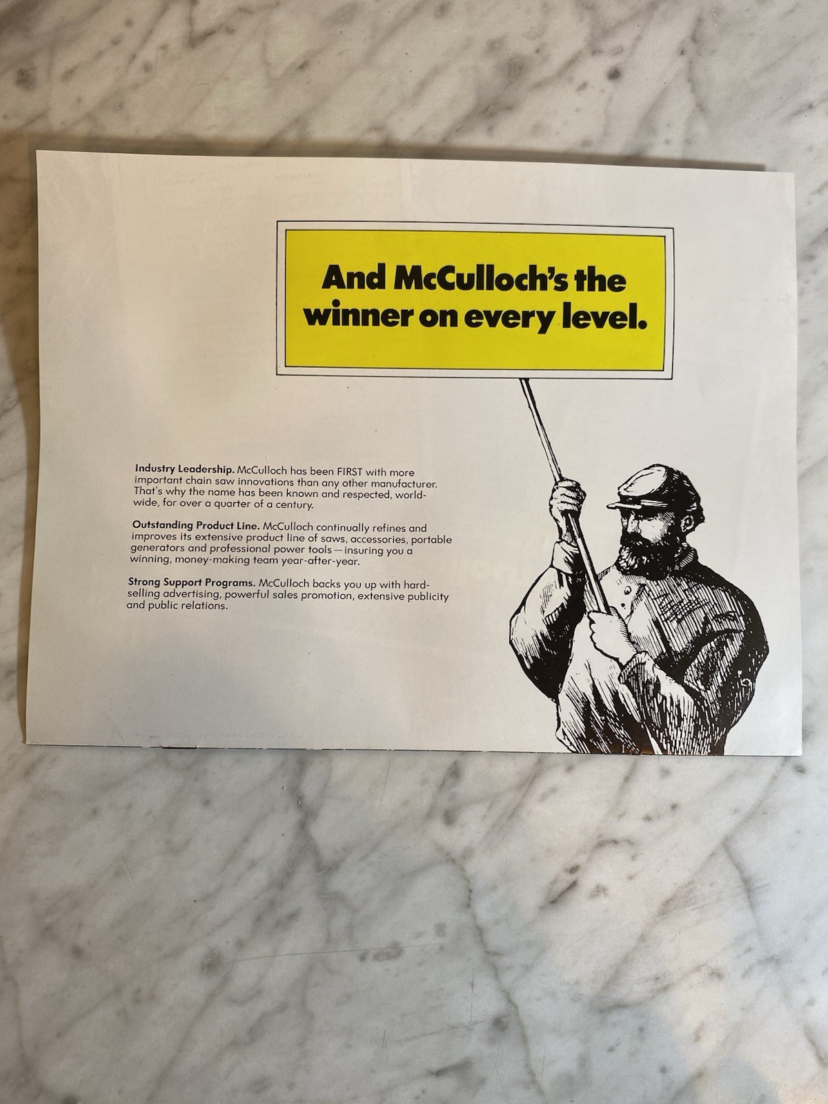 1976 McCulloch Chainsaw Original Advertising Brochure The People’s Choice