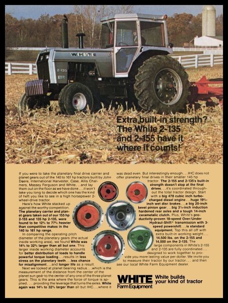 1978 White 2-135 Tractor – Built in STRENGTH! New Metal Sign 9×12″ Free Ship