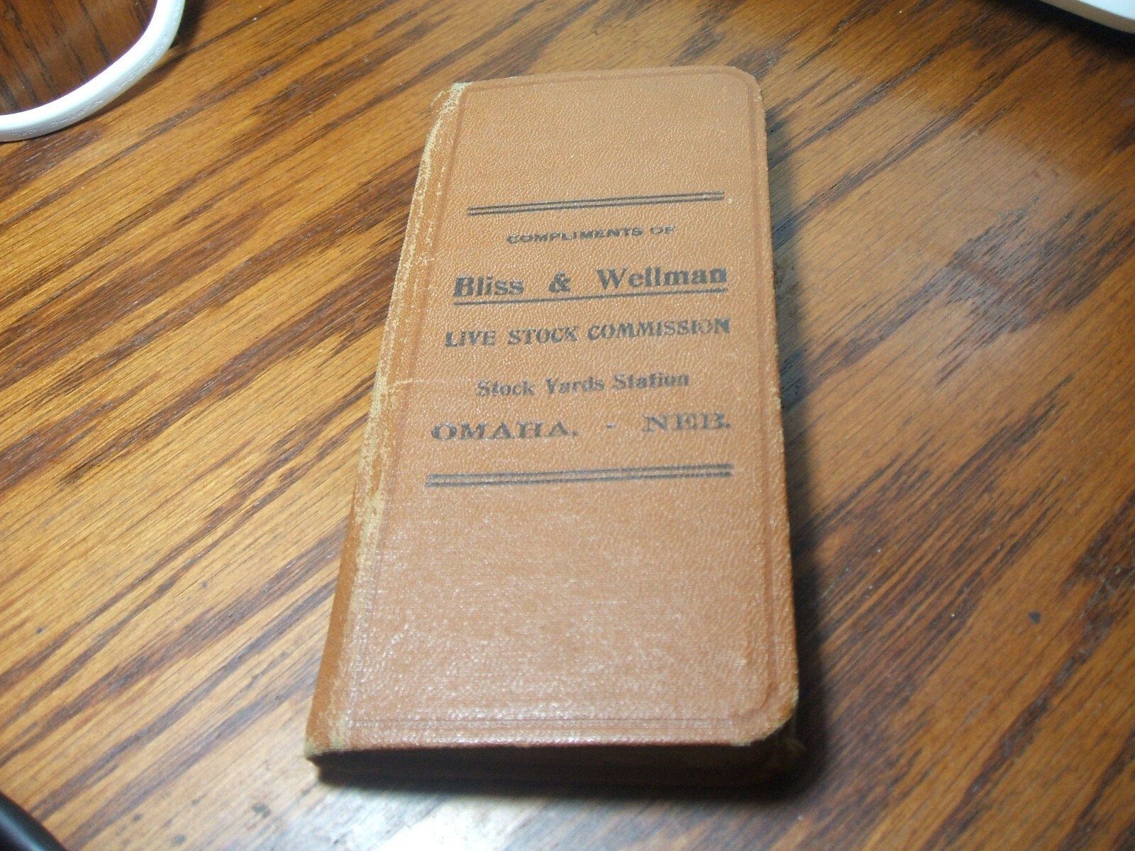 Bliss & Wellman Live Stock Commission Pocket Ledger Omaha Ne 1921