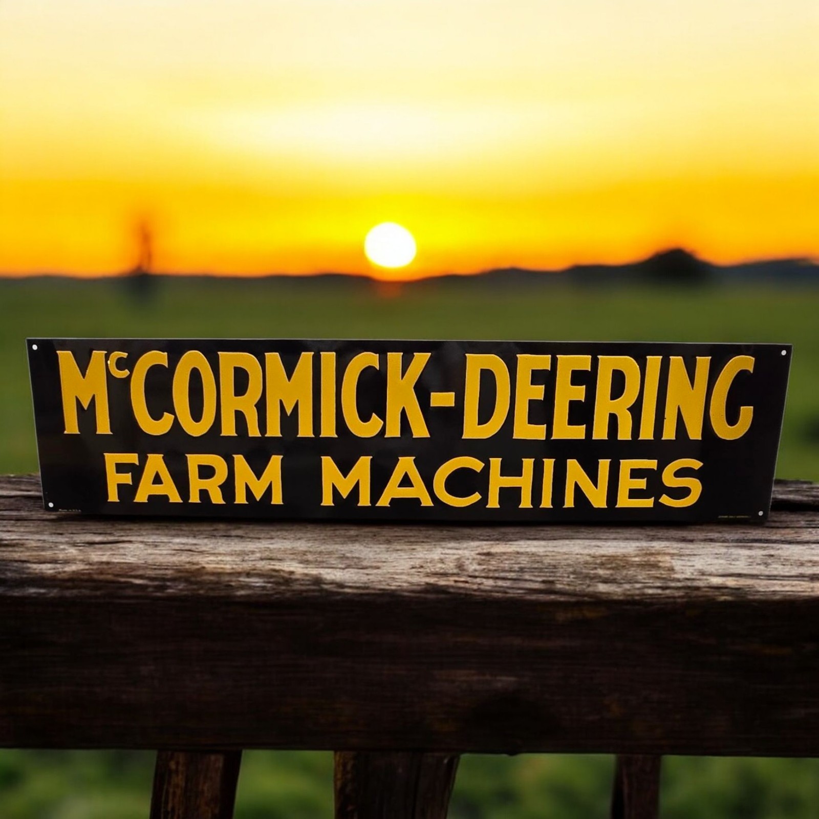 McCormick-Deering Farm Machines Vintage ’80s Tin Metal Tractor Sign 23.8″ x 5.5″
