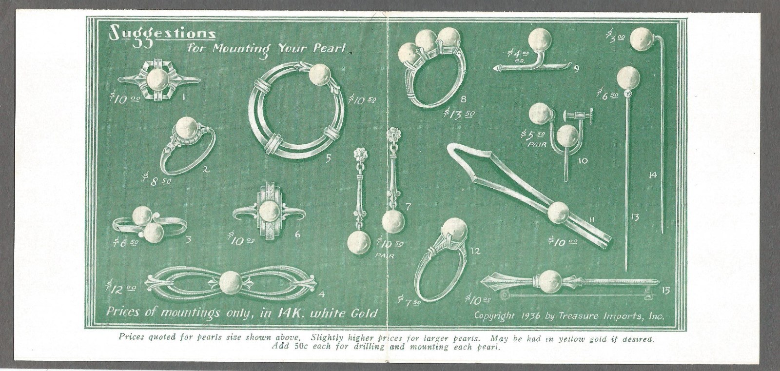 Vintage Advertising 1936 Deep Sea Treasure Leaflet – Treasure Imports, Inc. NY