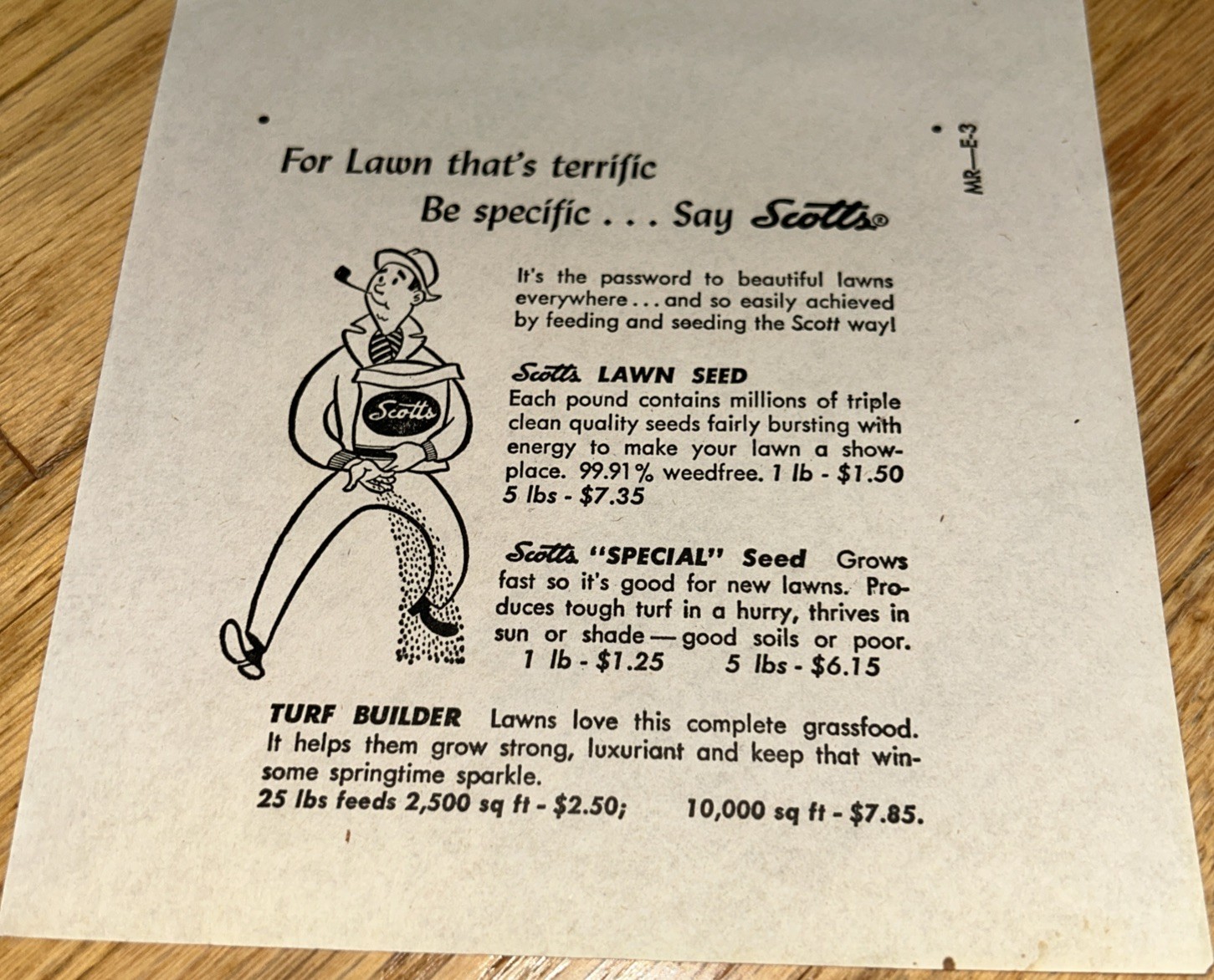1940s O.M SCOTT Newspaper Layout Ad SCOTT’S LAWN SEED EARLY SEASON Marysville OH