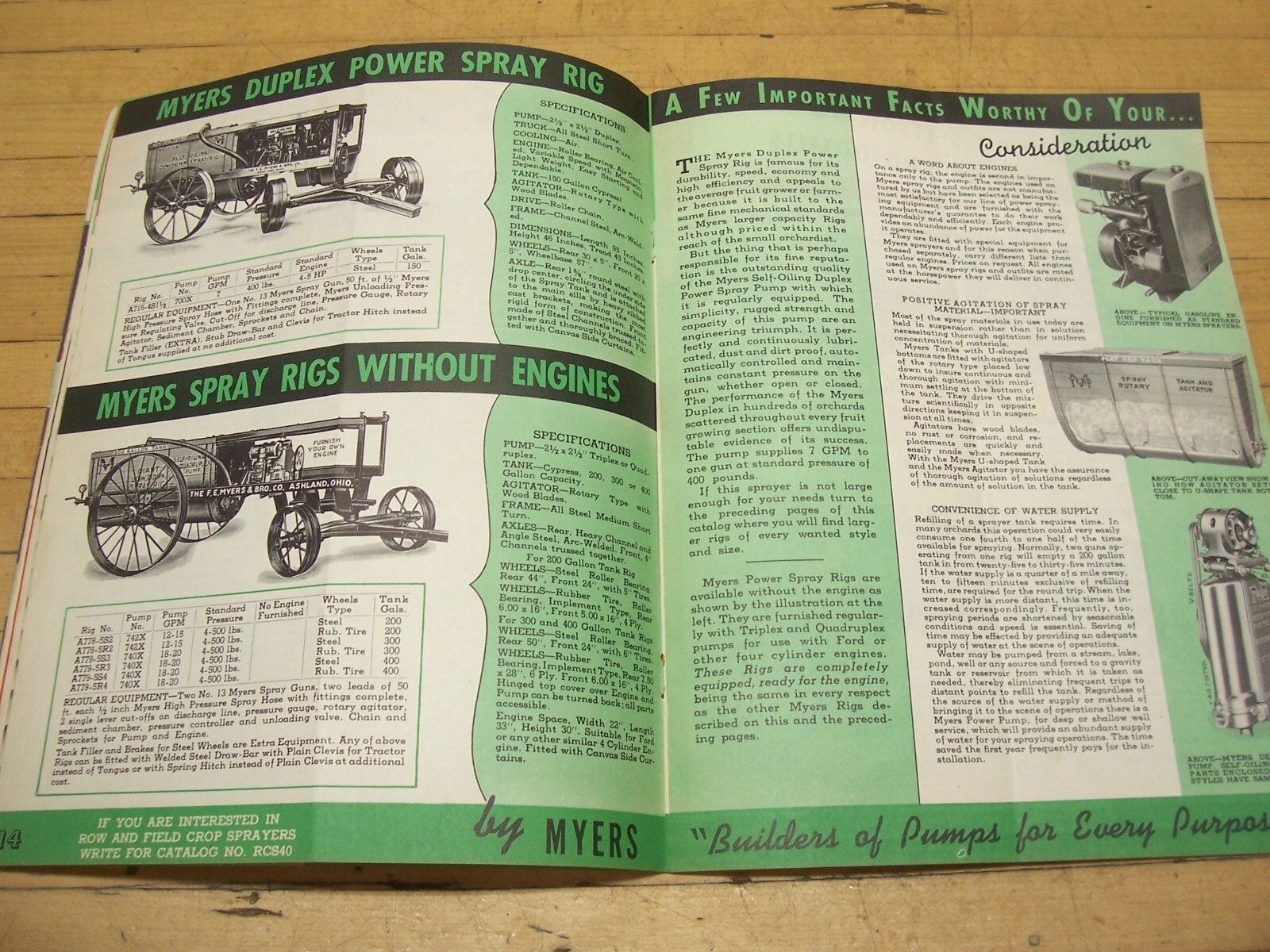 Vintage 1940 FE Myers Orchard Sprayer Sales Brochure Booklet Catalog Ashland OH