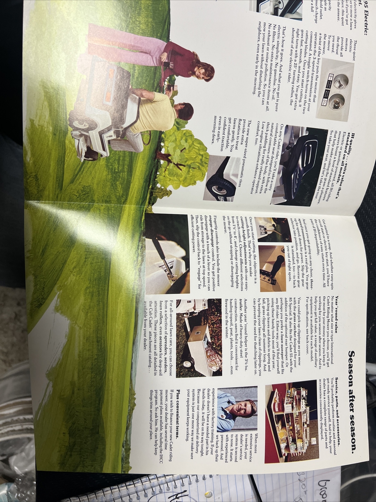 1976 International Cadet Riding Mowers Brochure