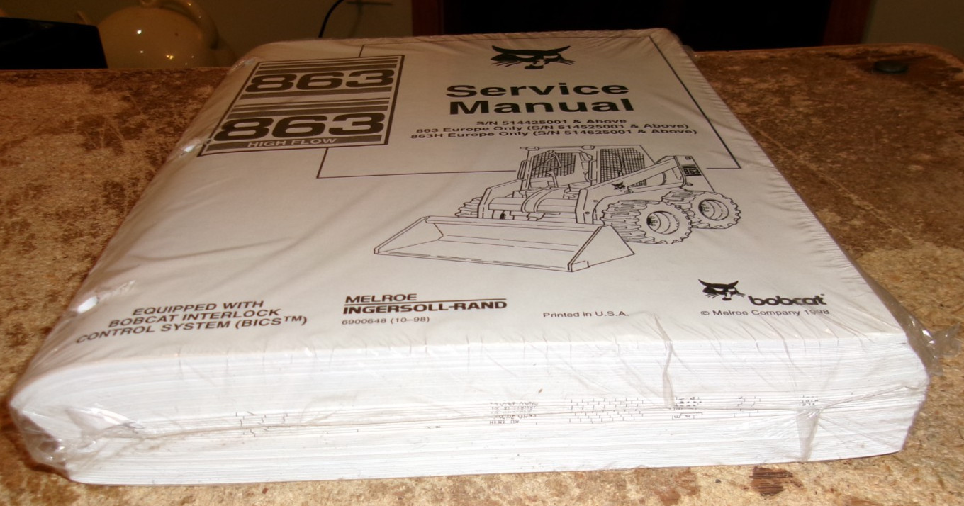 1998 bobcat 863 skid loader service manual sealed new
