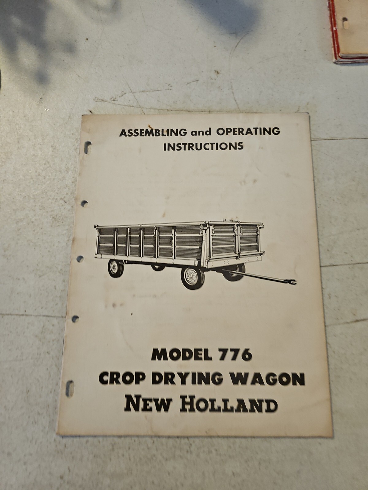Vintage 1959 New Holland 776 Crop Drying Wagon Assembling Operating Instruction