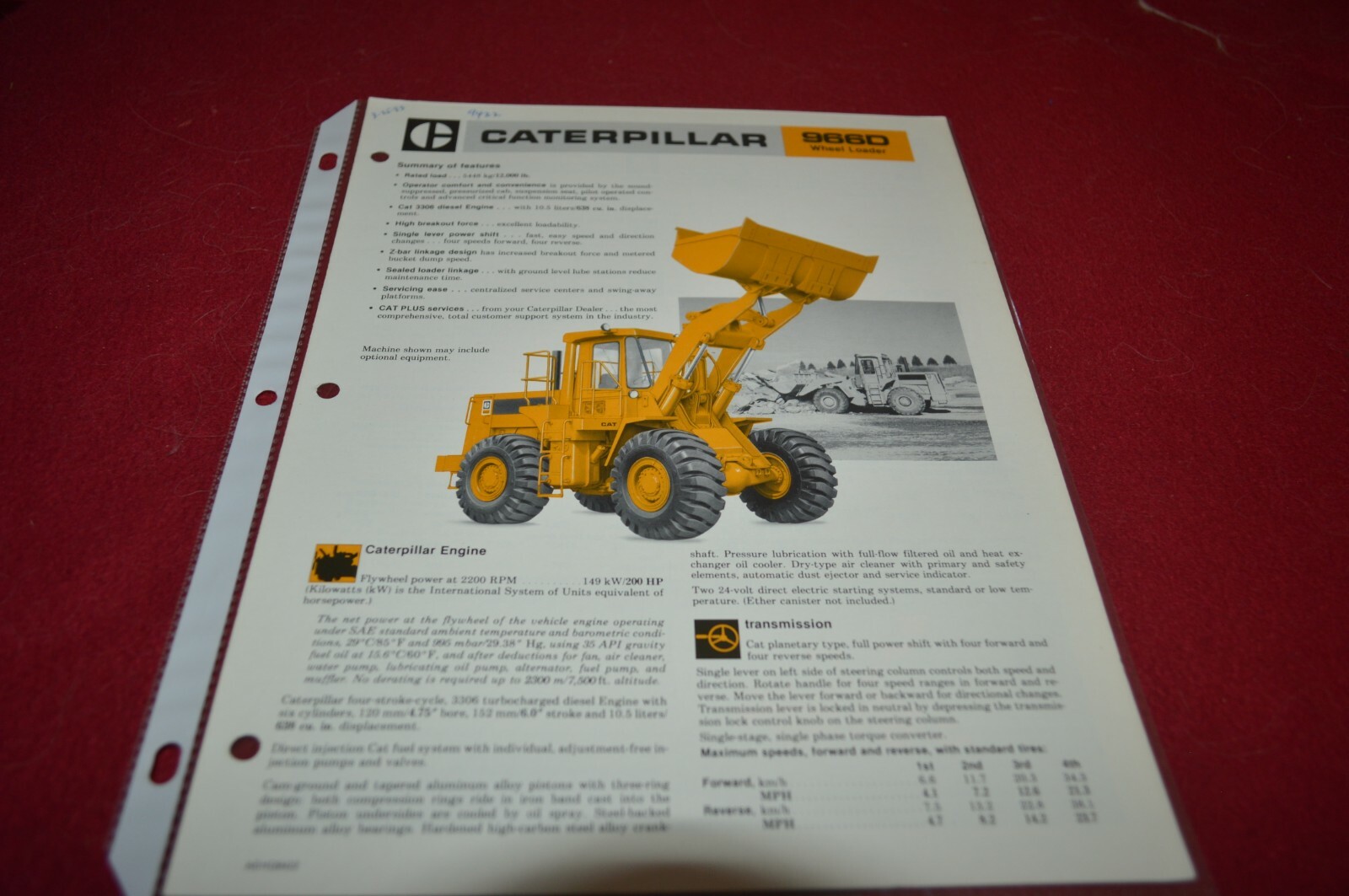 Caterpillar 966D Wheel Loader For 1981 Dealer’s Brochure AMIL16 D