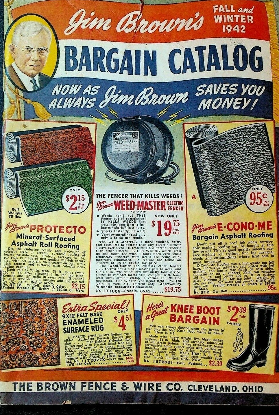 Jim Brown’s Bargain Catalog Fall Winter 1942 Fence Wire Paints Clothes