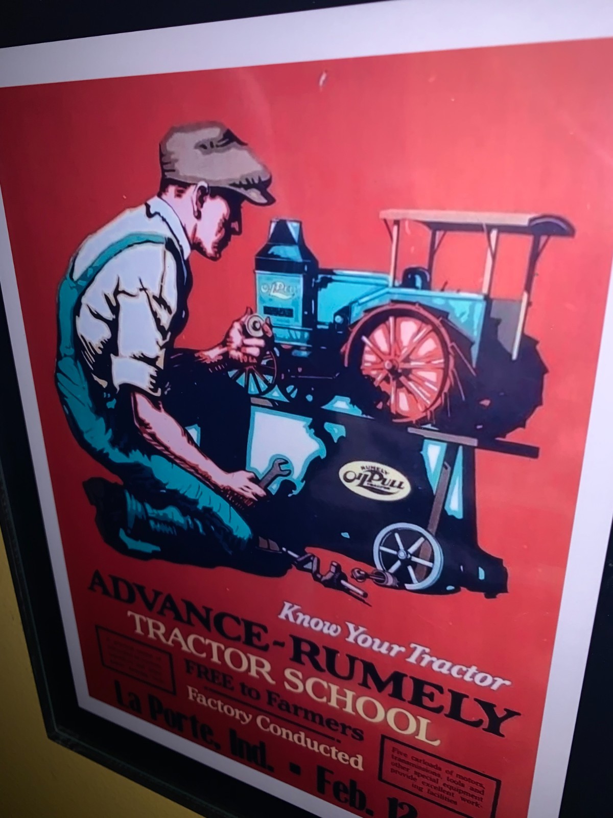 Rumely Farm Tractor School Garage Man Cave Advertising Sign