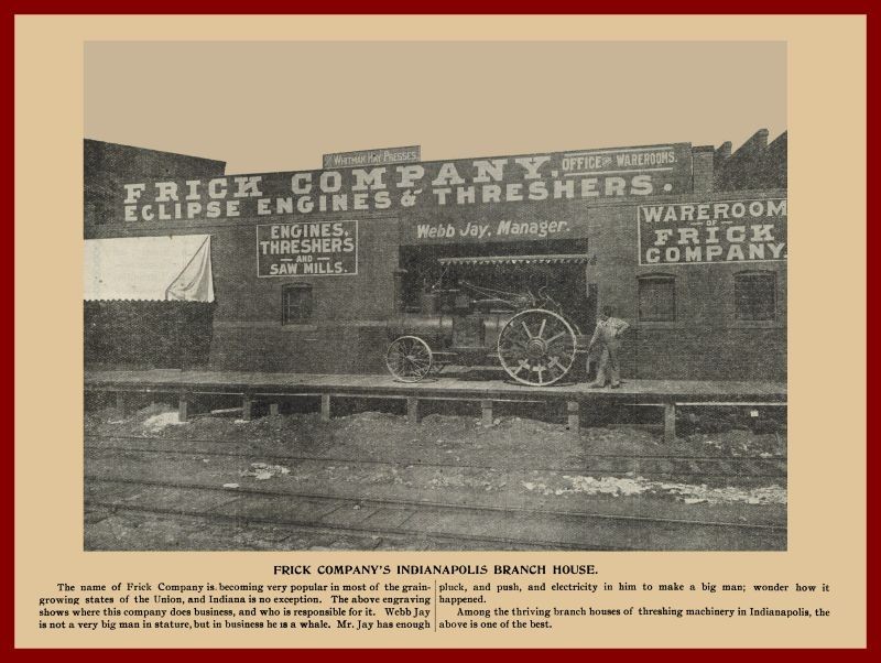 1898 Frick Threshing Machines Indianapolis Branch House NEW METAL SIGN: 12×16″