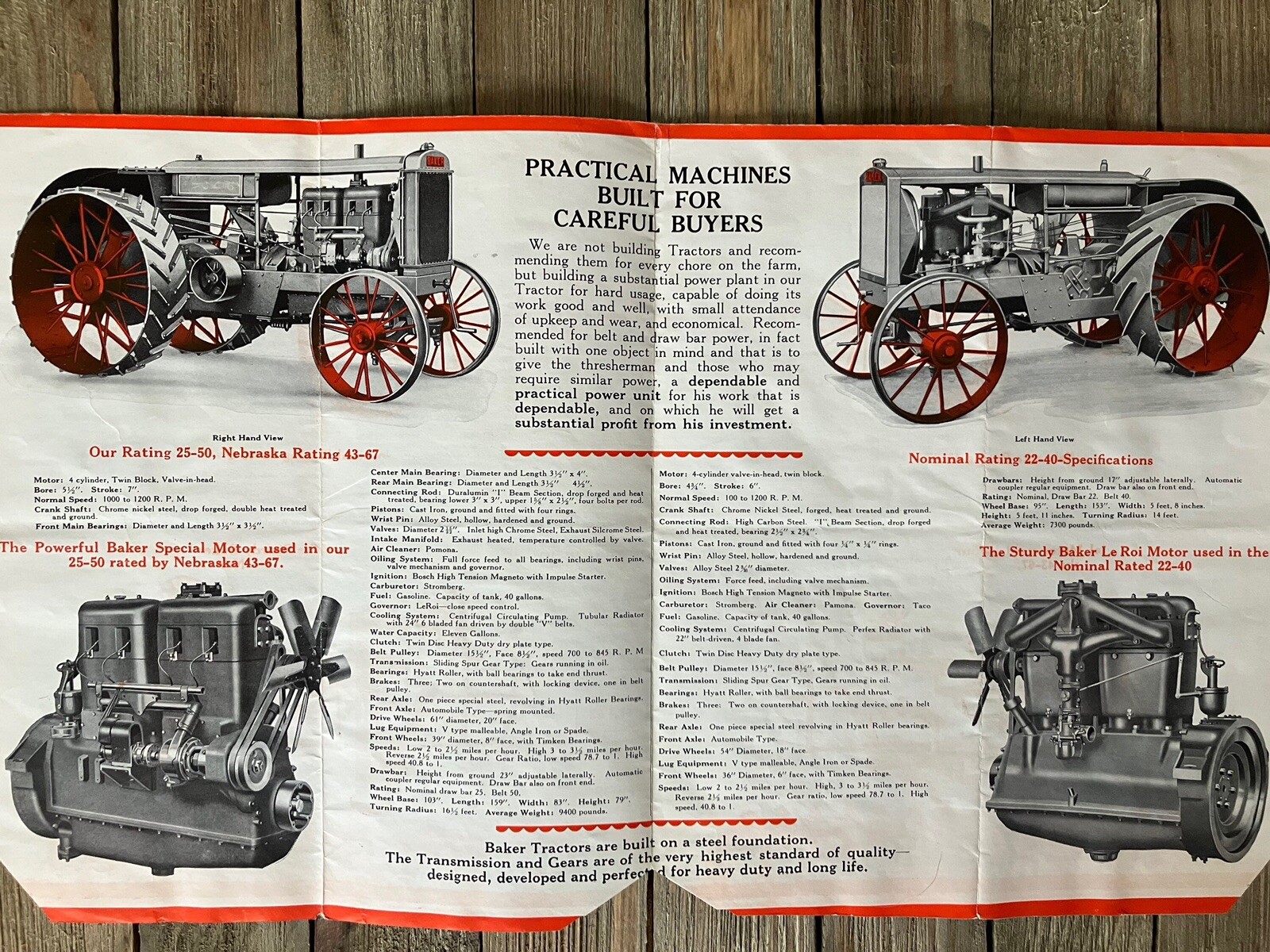 Vintage Advertisment Baker Line Agricultural Equipment Brochure