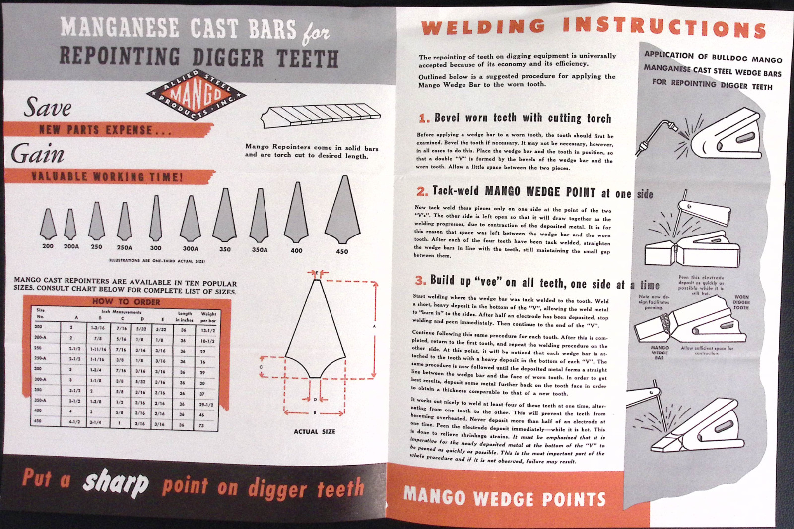 1950 Manganese Cast Bars Dogger Teeth Allied Steel & Tractor Products Brochure