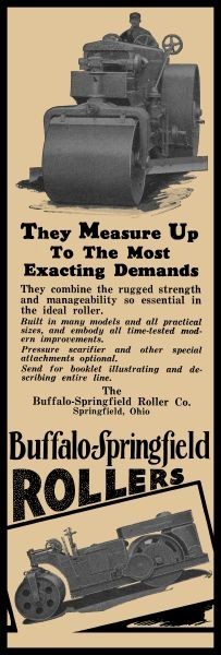 1928 Buffalo Springfield Road Roller, Springfield OhiO NEW Metal Sign: 6×18″