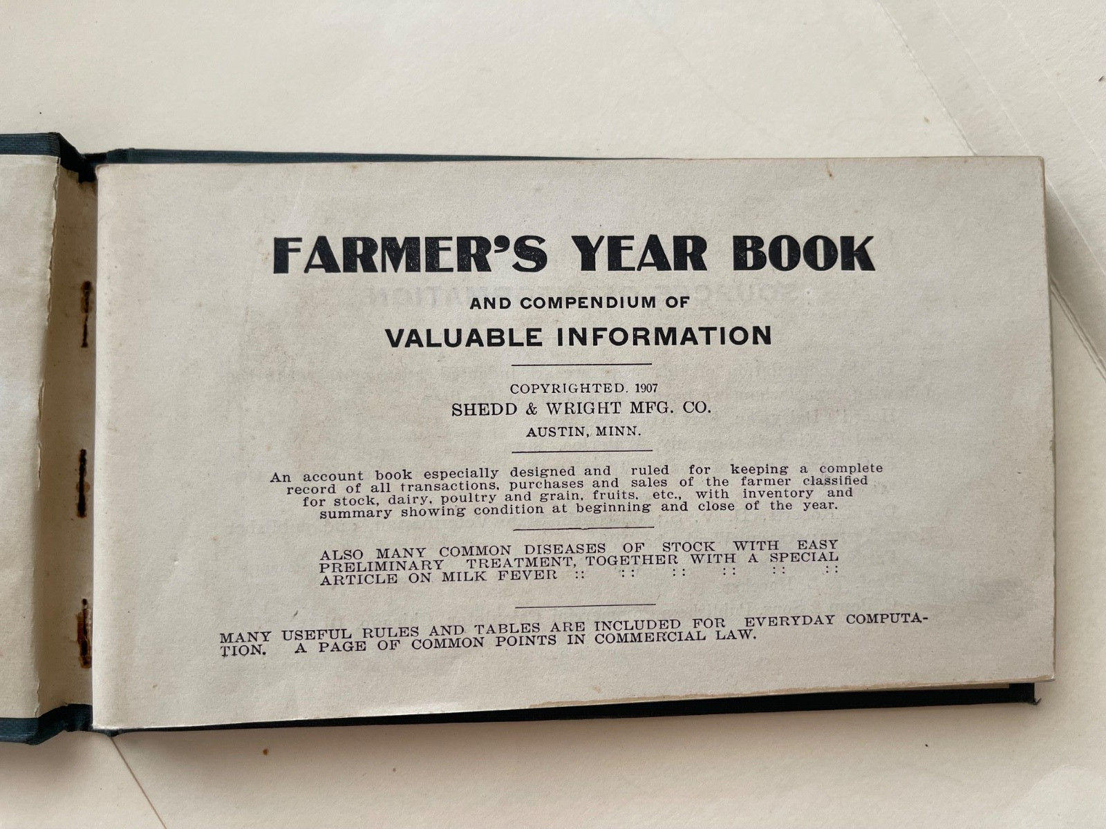 Old “Reed & Shelso Co. General Merchandise”, BROOTEN, MN Farmer’s Yearbook