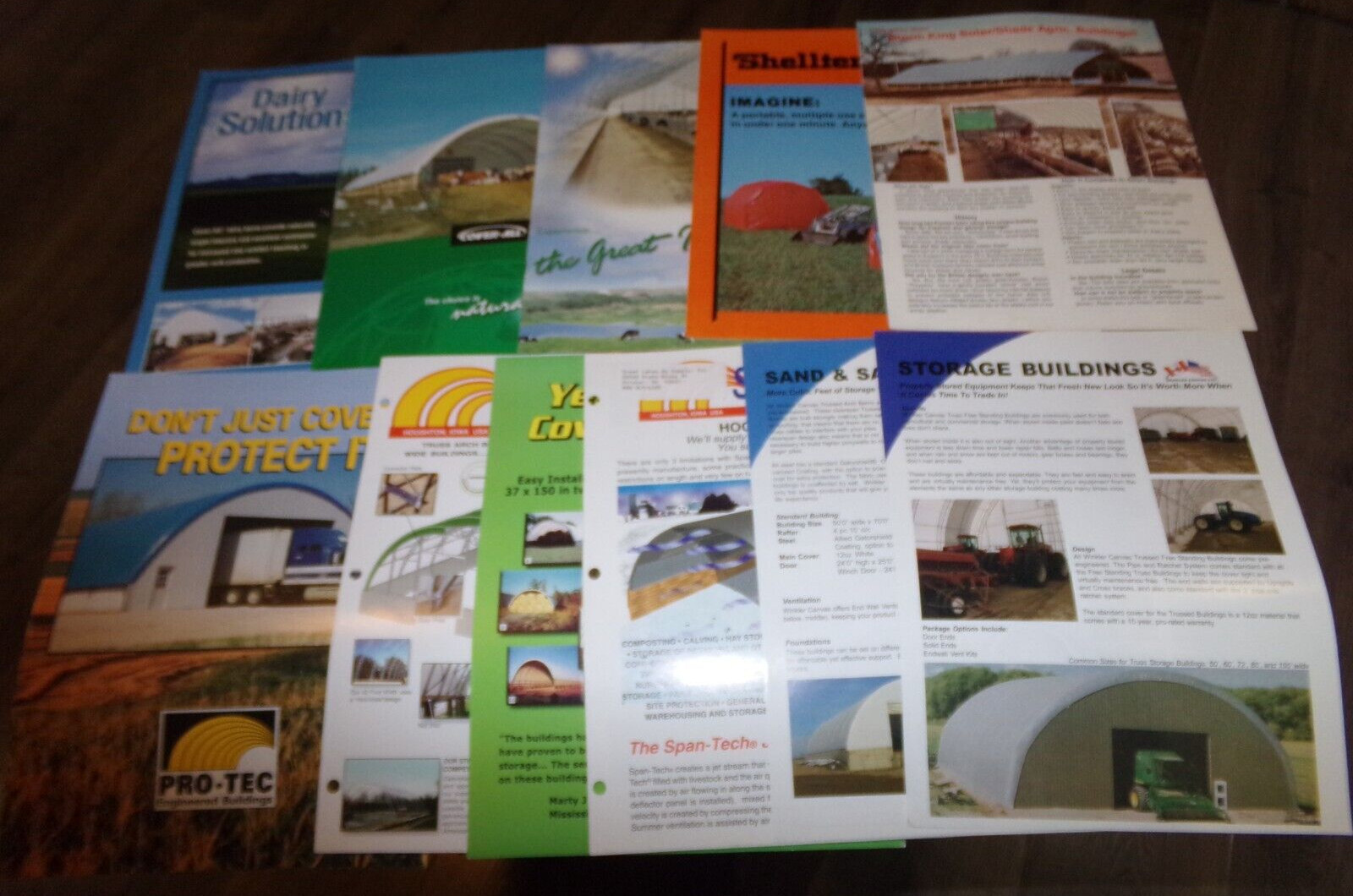11-lot 1970’s-2000’s assorted fabric livestock + machinery buildings used
