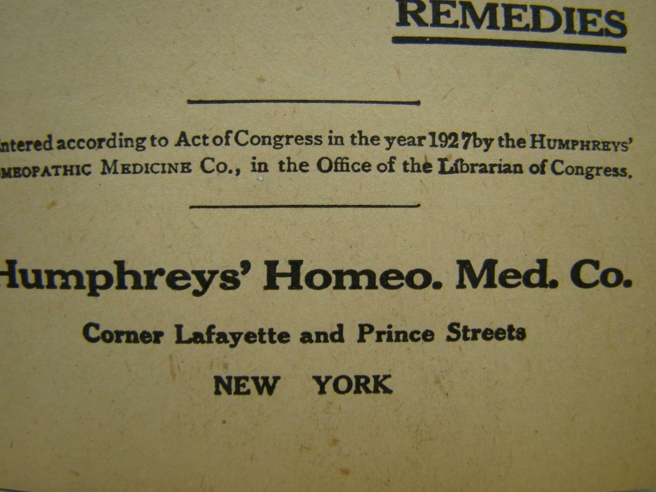 1927 HUMPHREYS’ VETERINARY GUIDE DRUGGIST PAUL G. KLINKENBERG