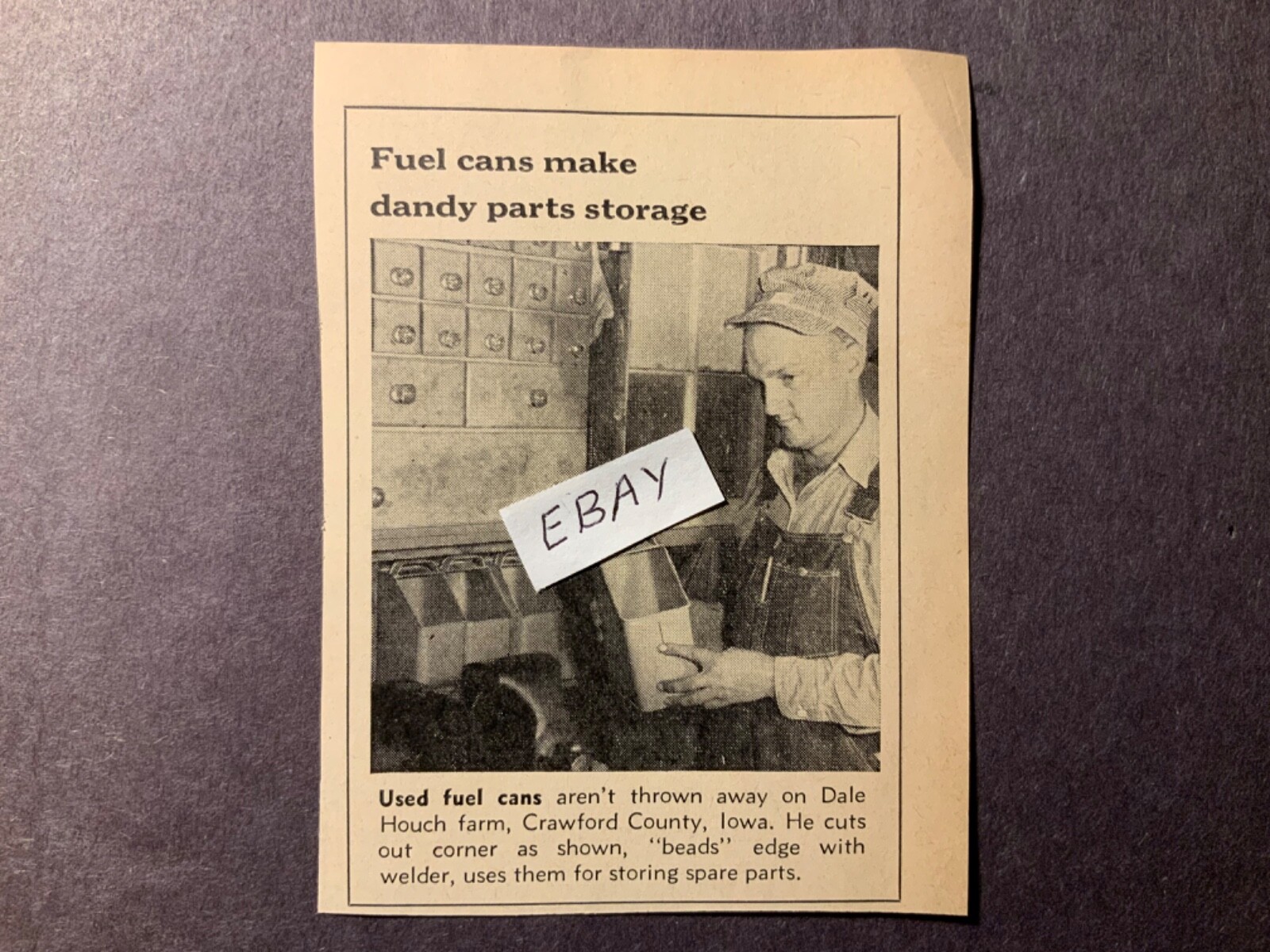 1963 Magizine Picture. Dale Houch. Crawford County Iowa. Houch Farm.
