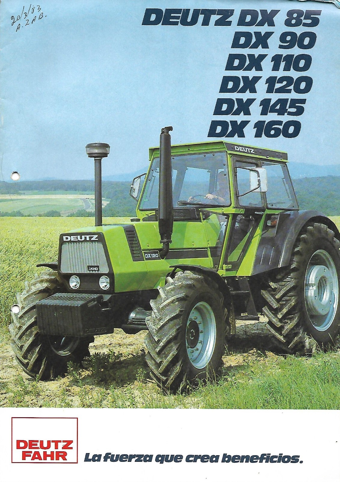 Farm Tractor Brochure – Deutz-Fahr – DX 85 160 et al c1980 SPANISH lang (F9038)