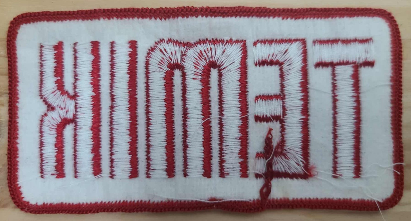 “Red TENNIK Embroidered Patch Iron-On Badge Sewing Applique for Jackets Bags”