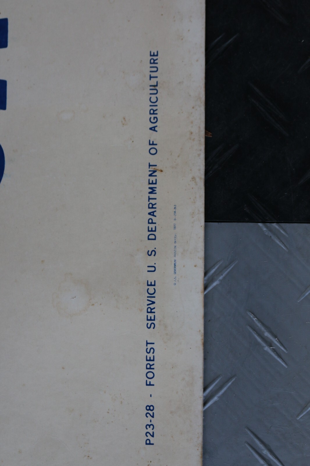 Vintage 1977 U.S. Department of Agriculture 44″ x 16″ cardboard sign snowmobile