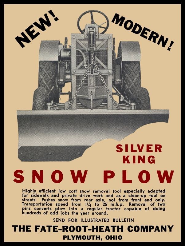 1935 Silver King Tractor w. Snow Plow NEW Metal Sign: 12×16″ Ships Free