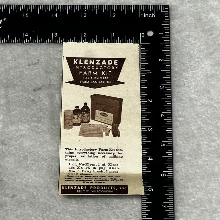 1930s Klenzade Introductory Farm Kit Beloit Wisconsin Vintage Ad Small A