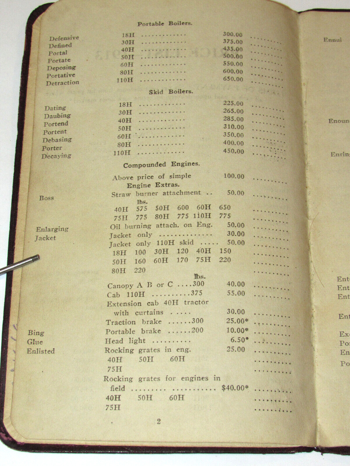 VINTAGE 1913 J. I. CASE THRESHING MACHINE CO PRICE LIST! SALESMAN’S COPY! JI