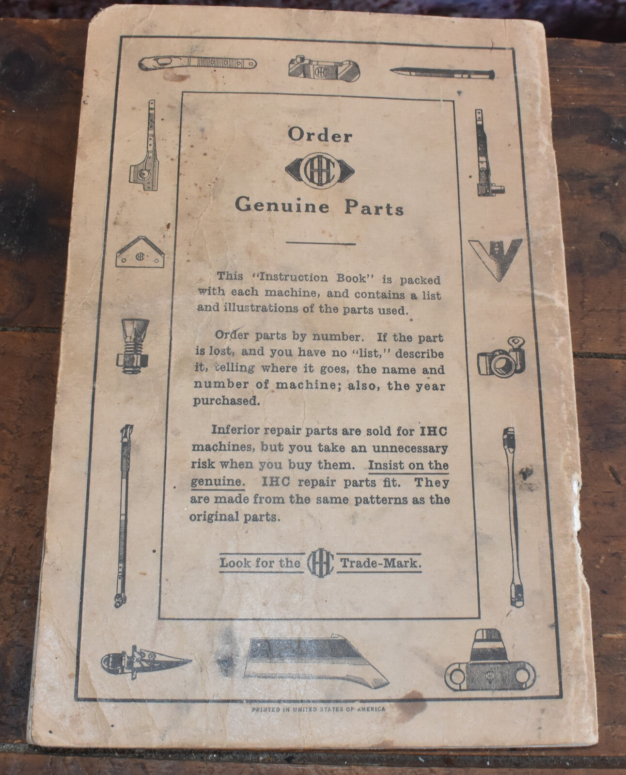 McCormick Deering International Harvester Enclosed Gear Tractor Binder 4E Manual