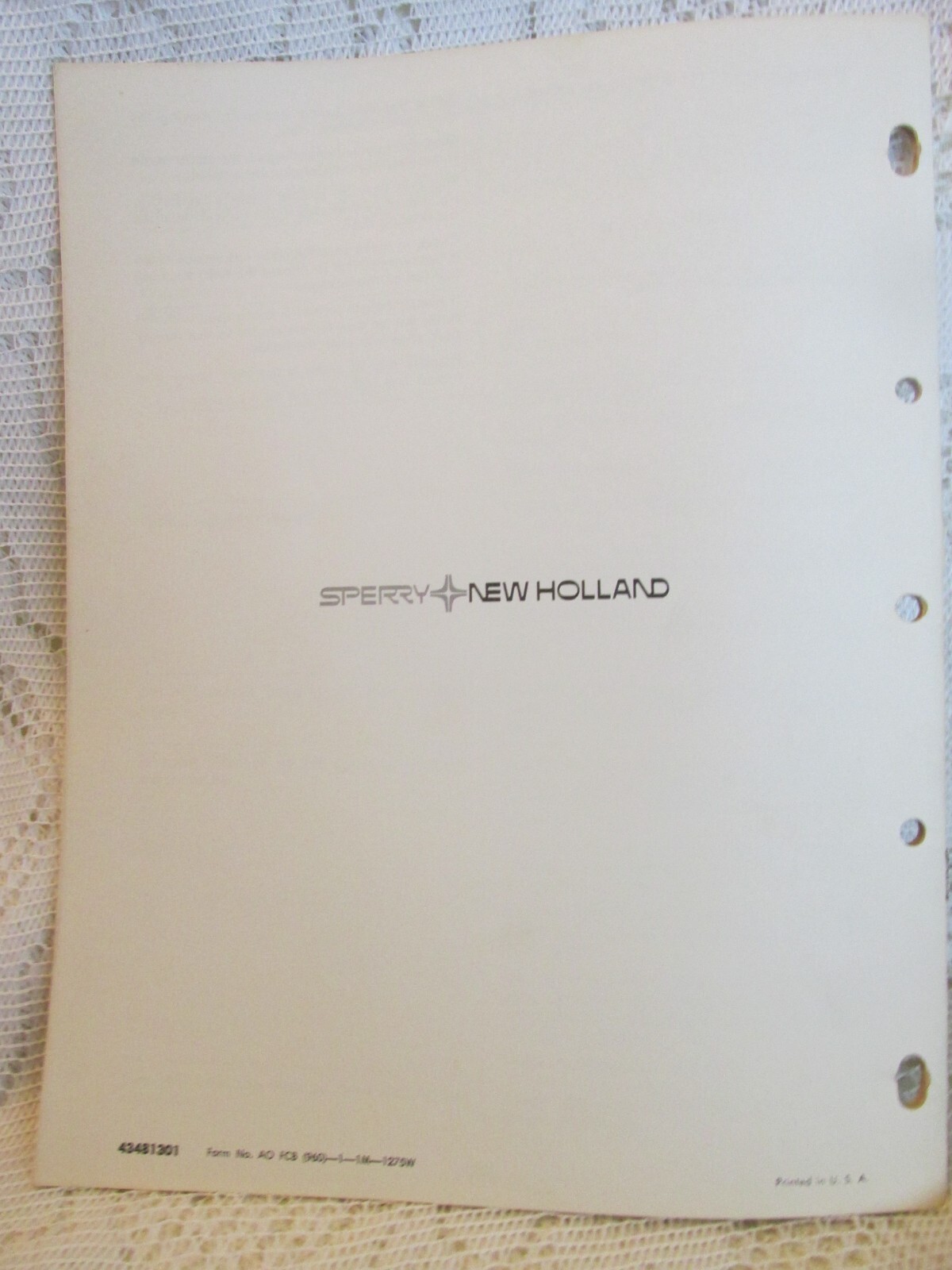 Sperry New Holland Operator’s Manual – Floating Cutter Bar 960 Grain Head