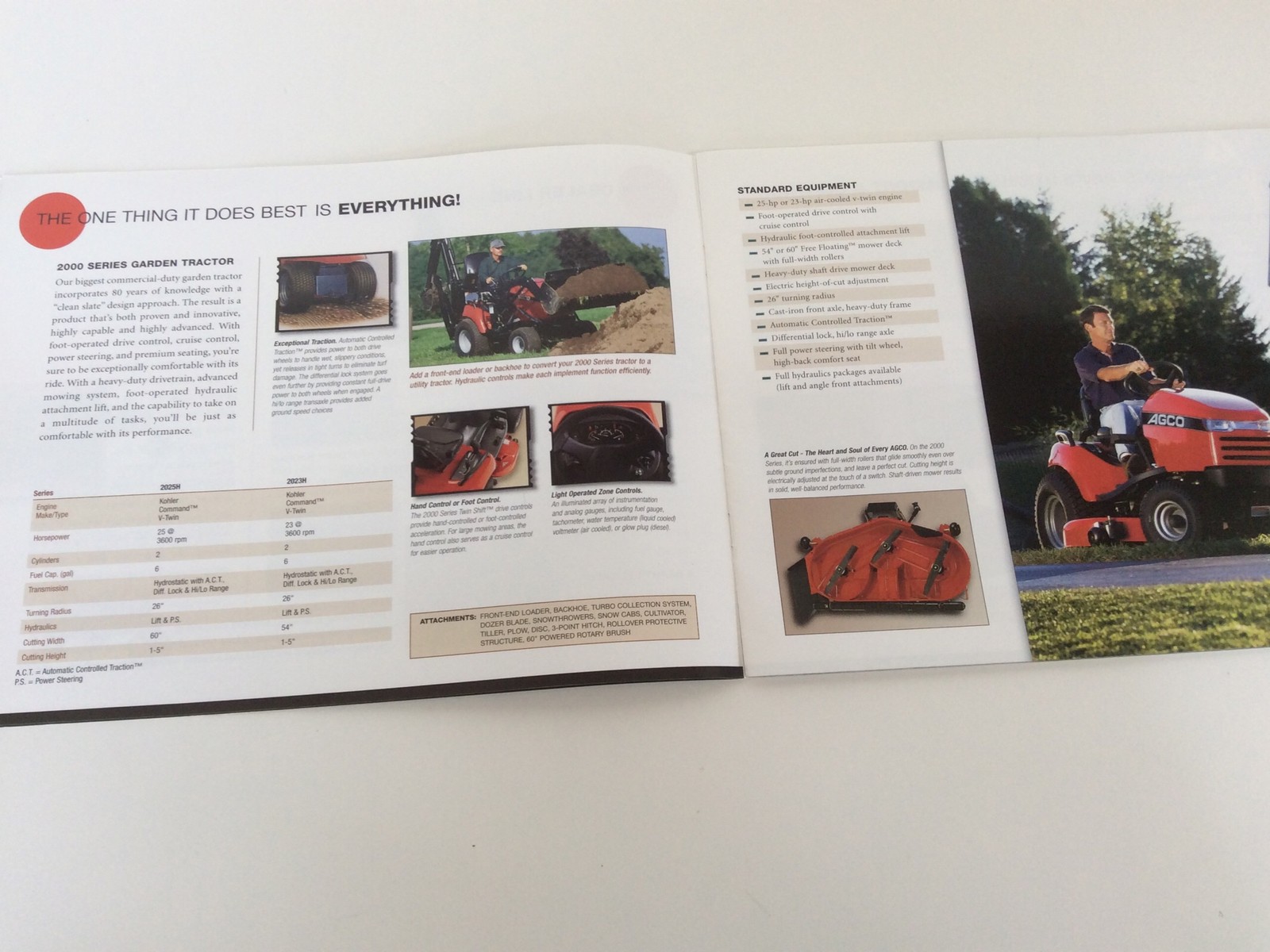 AGCO 2002 Lawn Garden Tractor 2025H 2023H Brochure Great Shape