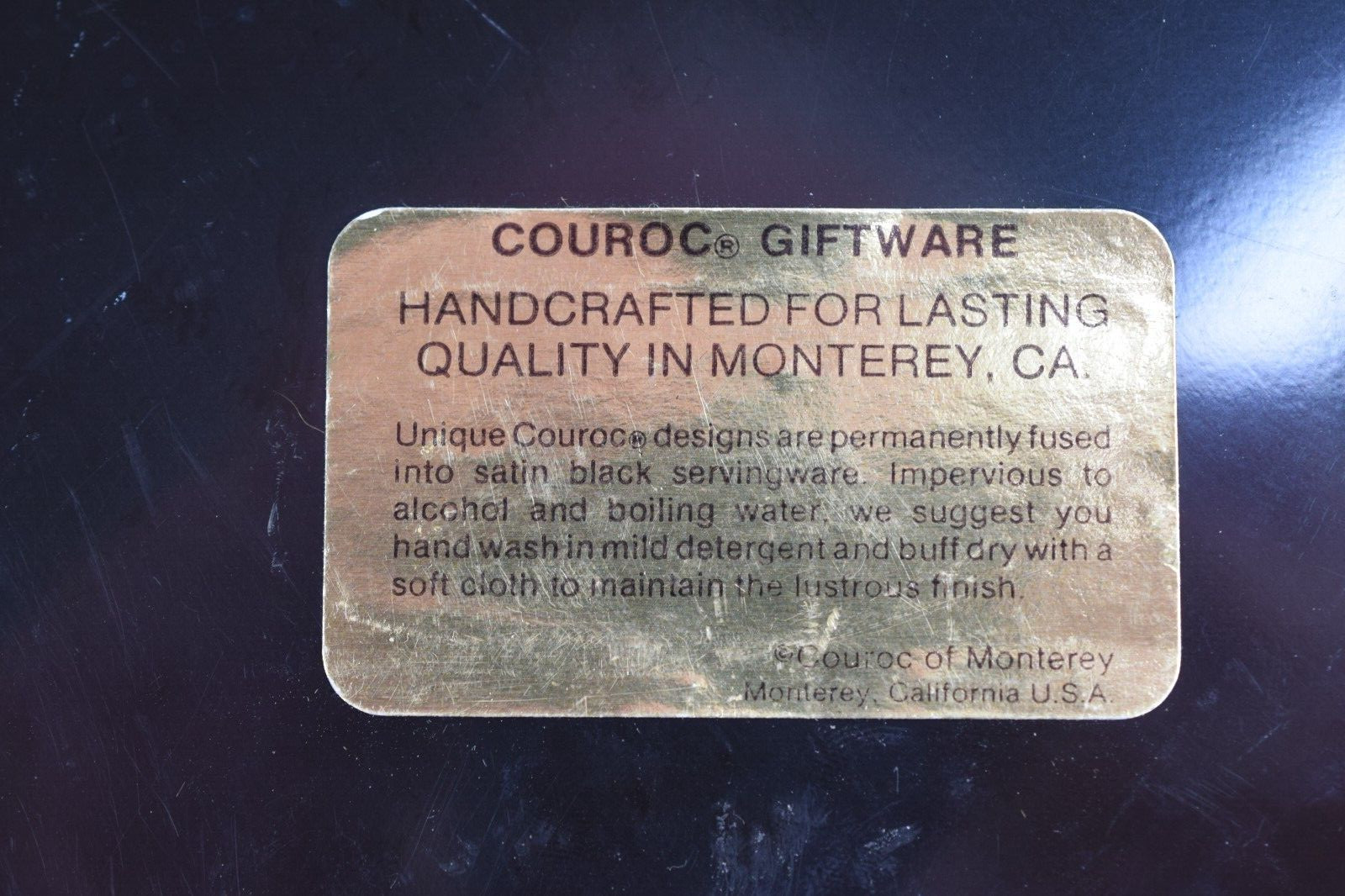 Vtg Couroc Tray Black Lacquer Hand Crafted 12″ x 9″ Monterey, Ca Farm John Deere